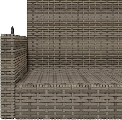 Swing Bench Grey PE Rattan Yard Bench Outdoor Seating for Outdoor Garden 46.9 x 22.0 x 18.9 in Durable