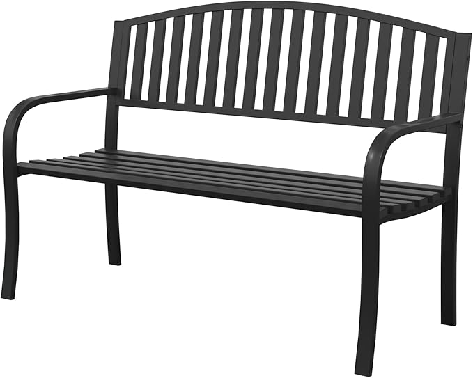 Outdoor Bench Garden Bench, 50" Anti-Rust Patio Bench Clearance - Photo 1