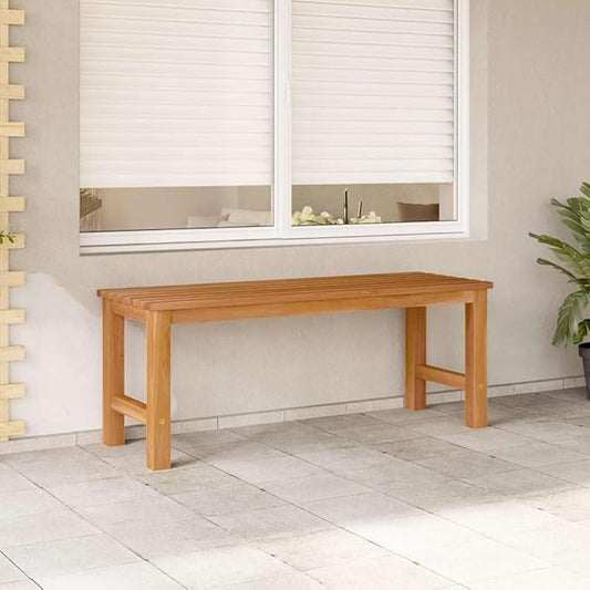 vidaXL Patio Bench, Indoor/Outdoor Bench for Entryway Garden Park Potting Picnic, Solid Teak Wood, Easy Assembly, 44.9" x 15.7" x 17.7" Brown