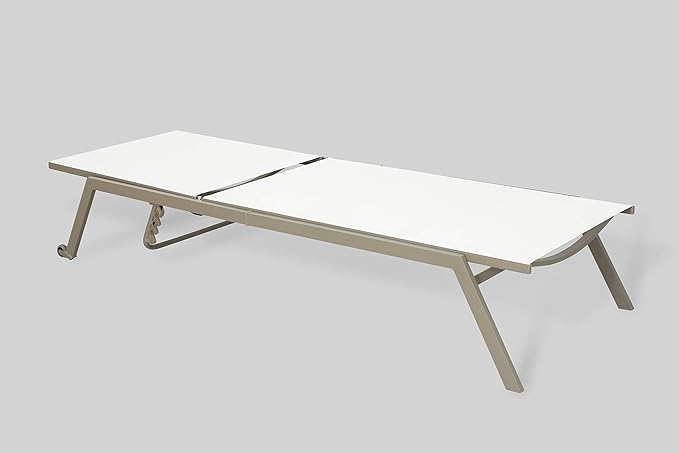 Ostrich Princeton 2 Pieces Patio Chaise Lounges,Facedown Tanning Chair, Patio Chairs, 5-Position Recliner Adjustable Sunbathing Lounge Chair for Patio, Yard,Pool, Tan & White