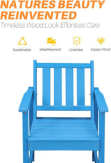 Patio Dining Chair Set of 2, HDPE Outdoor Dining Chair, Ergonomic HDPE Dining Chairs with Deep Seating - Photo 6