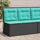 2-Person Reclining Patio Bench with Turquoise Cushions, Adjustable Backrest Outdoor Garden Sofa - Photo 1