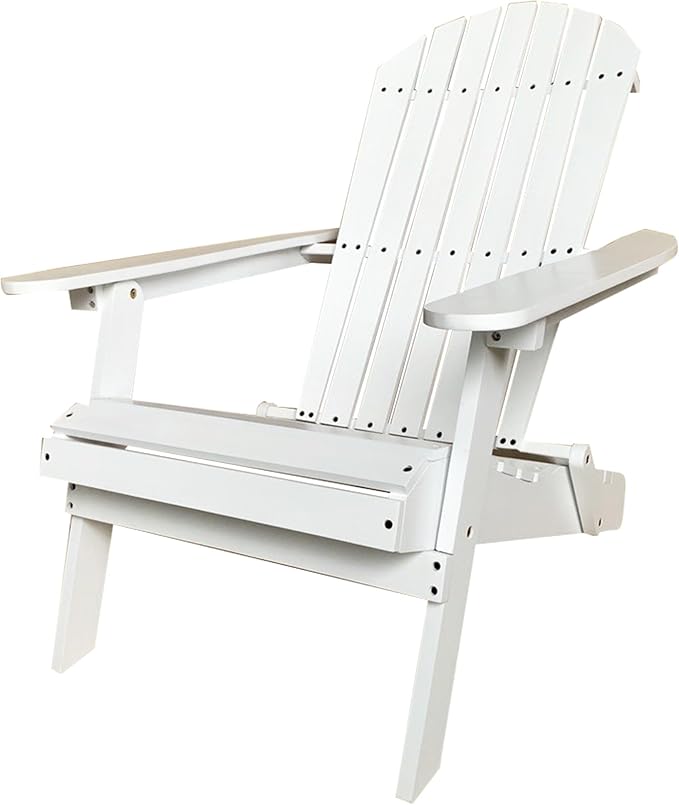 PayLessHere Adirondack Chairs, Weather Resistant Patio Chairs with Pinewood Wooden Textured for Patio Lawn Garden - Photo 1