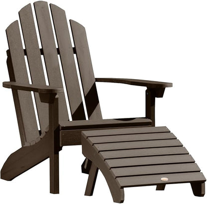 Highwood AD-KITCLAS3-ACE Classic Westport Adirondack Chair with Ottoman, Weathered Acorn
