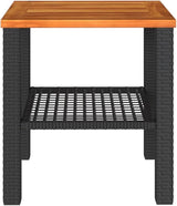 Small Square Garden Table, Outdoor Patio Side Table with Poly Rattan and Steel Frame - Photo 5