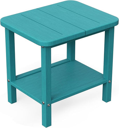 Patio Side Table, Outdoor HDPE Adirondack End Table for Patio,Outdoor Side Table for Backyard, Garden, Pool, Lawn,Aurba