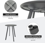 Outdoor Side Table, Weather Resistant Patio Small Outdoor Indoor Round Metal Steel Small Side Table - Photo 5