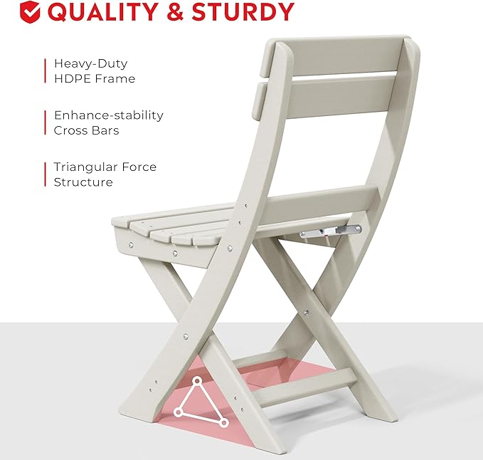 Costaelm Outdoor Patio Modern Folding Dining Chair - Photo 6