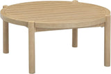 Nathan James Bora Round Outdoor Coffee Table, Farmhouse Wood Coffee Table for Patio or Porch, Solid Acacia Wood - Photo 7