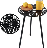 1 Pack Metal Outdoor Side Tables Small Outside Round End Table for Patio Modern Accent Garden Corner Table for Small - Photo 1