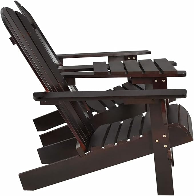Adirondack Chairs with Tea Table Adirondack Chair Brown Garden Chair Wood Recliner Chair Adirondack Garden Chair Deck Chair Balcony Chair Garden Lounger Solid Wood Fir