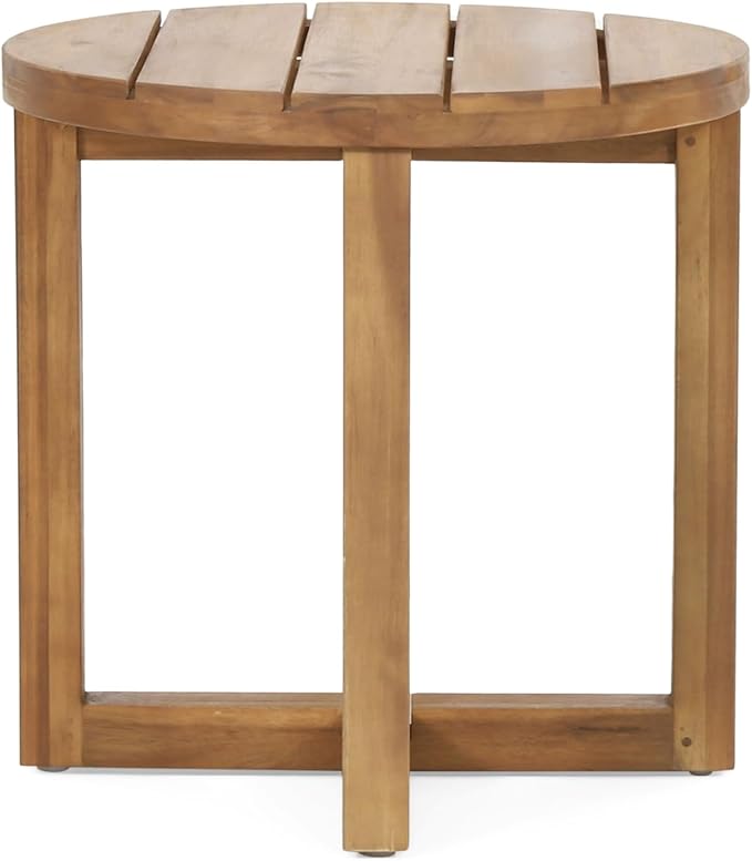 Hamel Outdoor Circular Side Table - Acacia Wood - Teak