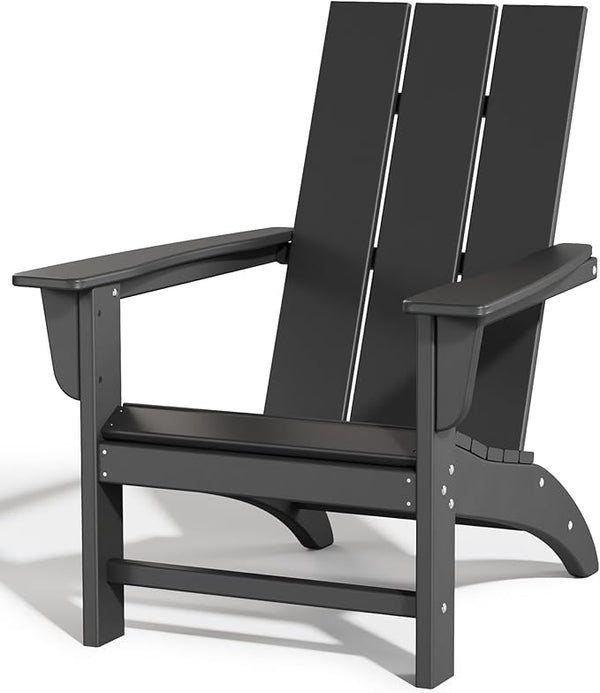 Poly Lumber Adirondack Chair with Cup Holder, All-Weather Resistant Outdoor Patio Chairs, Look Like Wood - Photo 1