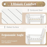 RELAX4LIFE 2-Person Patio Outdoor Bench - 52’’ All-Weather HDPE Garden Bench with Armrests & Slatted Backrest - Photo 6