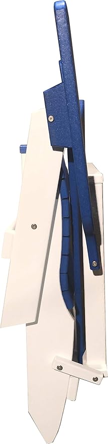 DuraWeather Poly® Classic King Size Folding Adirondack Chair (Pool Blue on White)