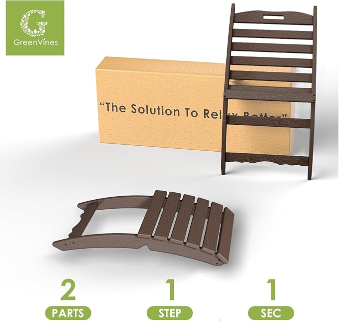 GREENVINES Folding-Xavier-Chairs Set of 4 | Wave | Portable Adirondack-Chair | HDPE Plastic | All Weather Fire-Pit Chair - Photo 7
