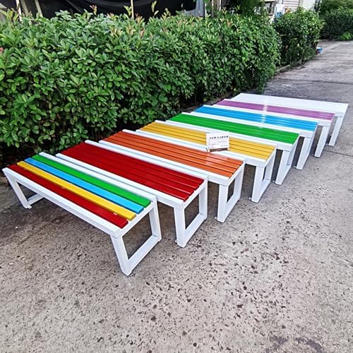Weatherproof Metal Garden Bench, 500kg Capacity, Durable Outdoor Seating for Park, Patio, Lawn & Yard, Stylish Wood Plastic Design, 150cm Long (59in)