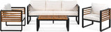 Large Size 4-Pieces Outdoor Furniture Sofa for 5 Person Conversation Set, Garden Sofa Set with Removable Cushion - Photo 1