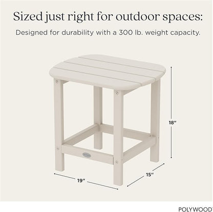 POLYWOOD SBT18SA South Beach 18" Outdoor Side Table, Sand