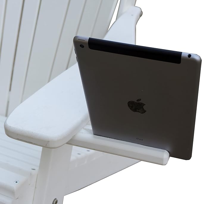 Furniture Barn USA Farmhouse Collection Poly Ladderback Folding Adirondack Chair with Smart Phone Holder, Aruba Blue