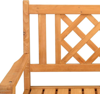 Outdoor Bench, Patio Wooden Bench, Wood Garden Bench, Outside Loveseat with Backrest and Armrest, Park Bench for Outdoors, Porch, Balcony,Patio Seating for 2-3 Person, Benches for Outside 118x53x90CM