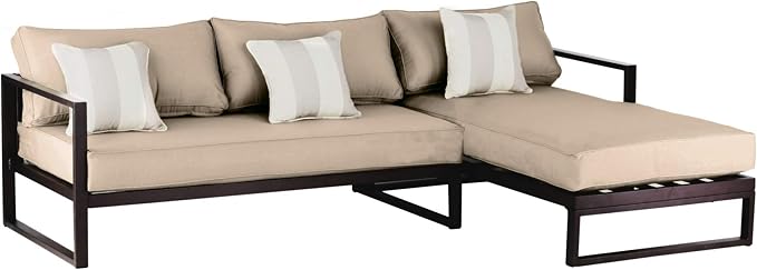 Serta Catalina Modern Outdoor Patio Furniture Collection with Bronze Metal Frame Finish, Sectional, Bronze - Photo 5