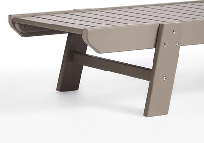 WestinTrends Malibu Poly Reclining Chaise Lounge (Set of 2) Weathered Wood