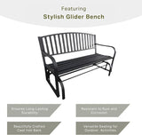 Four Seasons Courtyard Outdoor Patio Bench Glider Backyard Garden, Front Porch - Photo 4
