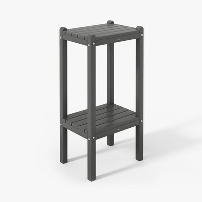 WestinTrends Malibu 36" Outdoor Adirondack HDPE 2-Tier Patio Side Table, Gray