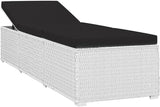 Sun Lounger White PE Rattan Patio Chaise Lounge Patio Sunbed for Pool Outside 76.8 in x 23.6 in x 12.2 - Photo 5