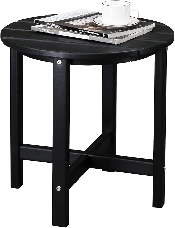 Vasitelan Patio Adirondack Side Table, Double Outdoor Side Table, Poly Lumber end Table, Weather Resistant for Indoor - Photo 5
