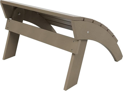 WestinTrends Tuscany Adirondack Ottoman, Real Wood Like Outdoor Ottoman for Patio, All Weather Poly Lumber Folding Ottoman Footrest for Adirondack Chair, Taupe