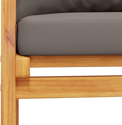 Solid Acacia Wood Garden Sofa Bench with Cushion - Modern Outdoor Patio Furniture for Two - Weather Resistant Oiled Finish - Space Efficient 47.2 Inch Balcony