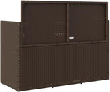 vidaXL Garden Bench with Cushions Brown UV Resistant Poly Rattan Outdoor Seating 2 Person Storage Compartment Modern - Photo 8