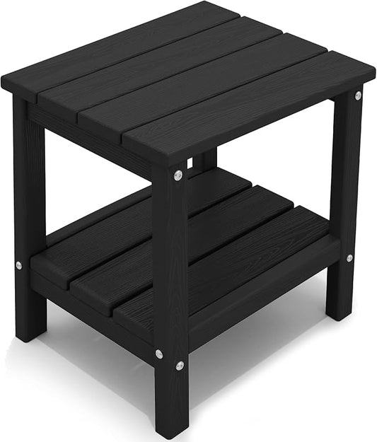 KINGYES Double Side Table, Adirondack End Table- Black