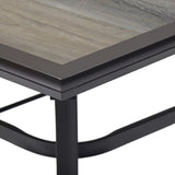 Outdoor Dining Table with Square Wooden-Like PVC Table Top and Umbrella Hole for Bistro, Garden, Poolside, Backyard - Photo 4