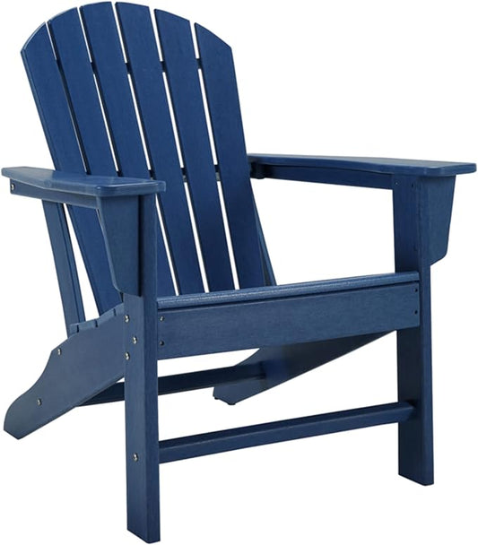 Signature Design by Ashley Outdoor Sundown Treasure HDPE Patio Adirondack Chair, Blue