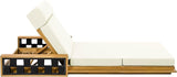 Merax Acacia Wood Patio Chaise Lounge Set of 2, Outdoor Reclining Chairs with 4-Position Adjustable Backrest - Photo 9