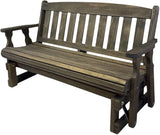 Amish Casual Heavy Duty 800 Lb Mission Pressure Treated Porch Glider (4 Foot, Dark Walnut Stain) - Photo 1