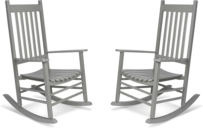 Shine Company Vermont Porch Rockers – Storm Gray (Set of 2)