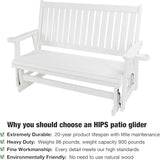HIPS Patio Glider with Cup Holders, Durable Poly Lumber Material, All-Weather Resistant - Photo 3