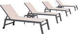 PURPLE LEAF 6-Piece Outdoor Chaise Lounge Oversized Pool Lounge Chairs with Easy-to-Move Wheels and Adjustable Backrest - Photo 1