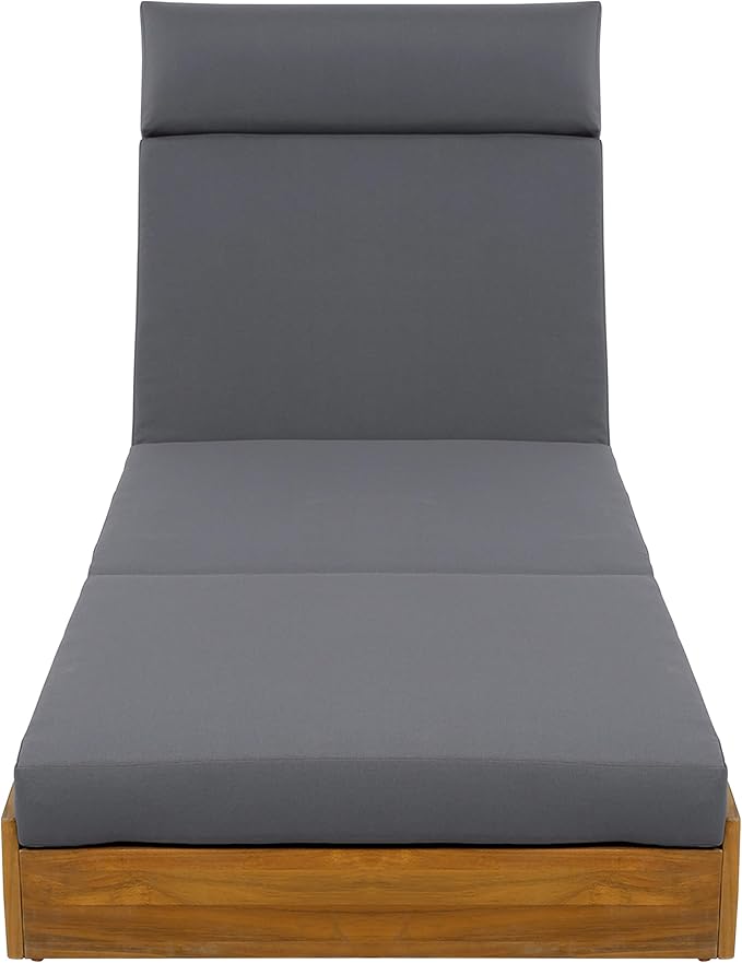 Outdoor Lounge Chaise Set with 3-Fold 4" Water-Resistant Cushion & Headrest, 4-Position Adjustable Backrest Recliner - Photo 6