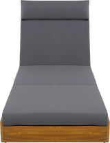 Outdoor Lounge Chaise Set with 3-Fold 4" Water-Resistant Cushion & Headrest, 4-Position Adjustable Backrest Recliner - Photo 6