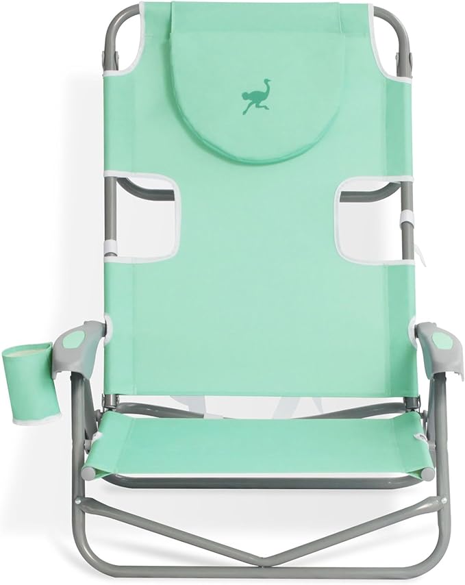 Ostrich Lightweight Portable Outdoor On Your Back Folding Chair for Relaxing with 5 Seat Adjustment Backpack Straps and - Photo 4