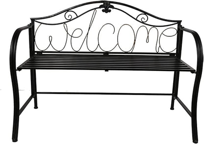 Park Bench Patio Garden Bench Backyard Benches, Metal Garden Bench, European Style Wrought Iron Double Chair Bench, Villa Garden Courtyard Decoration, Park Outdoor Bench with Backrest