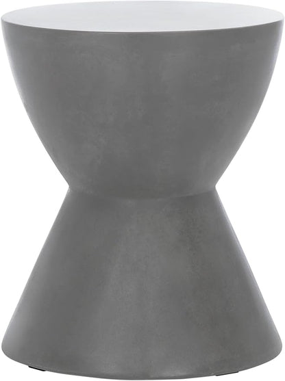 Safavieh Outdoor Collection Athena Modern Concrete Dark Grey Round 17.7-inch Accent Table