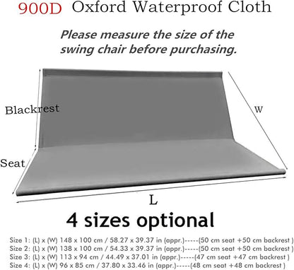 Patio Porch Swing Seat Cover, 2/3 Seater Bench Swing Cushion Replacement Covers, 900D Thicken Oxford Waterproof Fabric Swings Seat Cover Outdoor Garden Swings Chair(Gray-33.5x18.9x18.9inch)