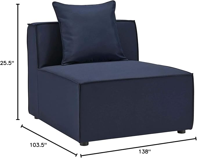 Modway EEI-4385-NAV Saybrook Patio Upholstered 6-Piece Sectional Sofa in Navy - Photo 2
