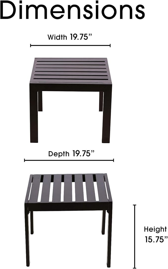 Serta Catalina Modern Outdoor Patio Furniture Collection with Bronze Metal Frame Finish, Side Table, Bronze